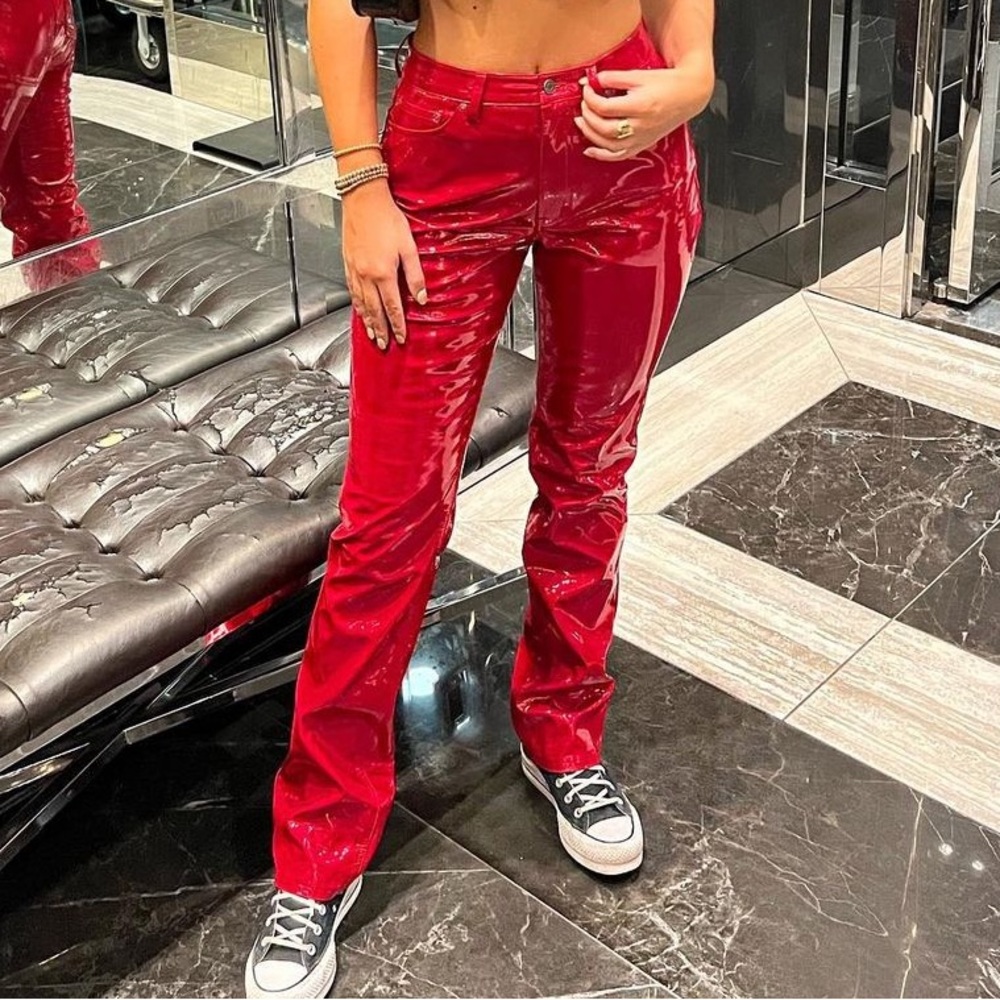 Patent leather pants